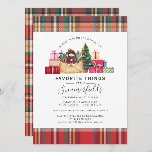 Family Christmas Party Favorite Things Invitation