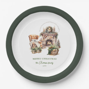 Family Christmas Party Personalized Paper Plates