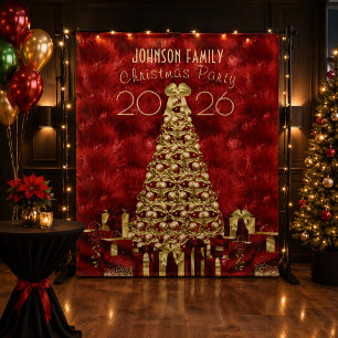 Family Christmas Party Photo Backdrop