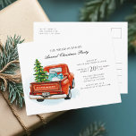 Family Christmas Party Red Truck Invitation Postcard<br><div class="desc">Family Christmas Party Red Truck Invitation Postcard you can easily edit by clicking the "Personalize" button. Perfect for both corporate and personal Christmas parties</div>