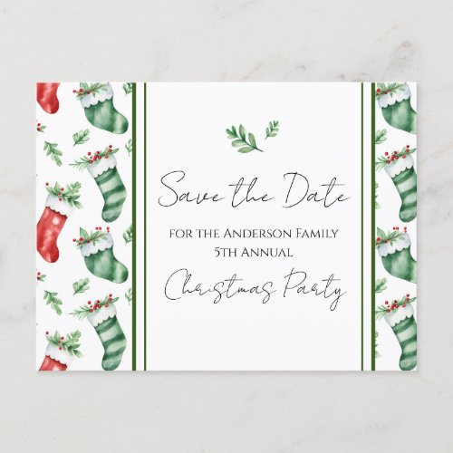 Family Christmas Party Save the Date Postcard