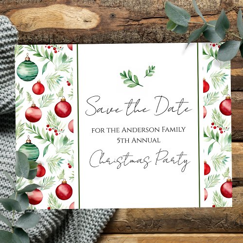 Family Christmas Party Save the Date Postcard