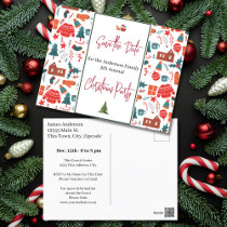 Family Christmas Party Save the Date Ugly Sweater Postcard