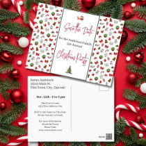 Family Christmas Party Save the Xmas Holiday Postcard