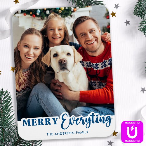 Family Christmas Personalized Modern Simple Photo Magnet