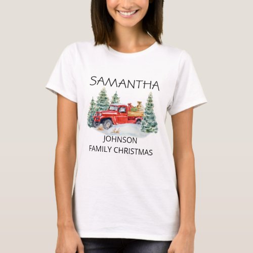 Family Christmas Personalized Truck Reunion  T_Shirt