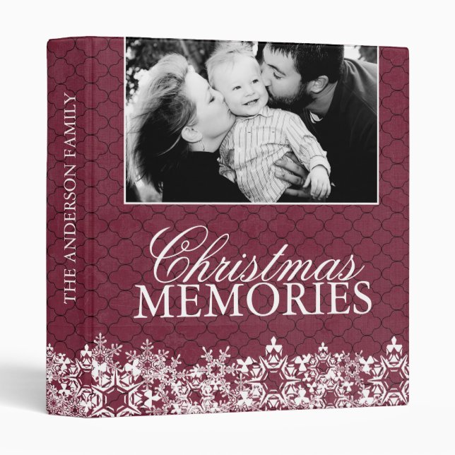 Family Christmas Photo Album 3 Ring Binder (Front/Spine)
