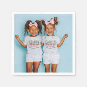 Family Christmas Photo Holiday Napkins