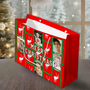 Family Christmas Photo Large Gift Bag