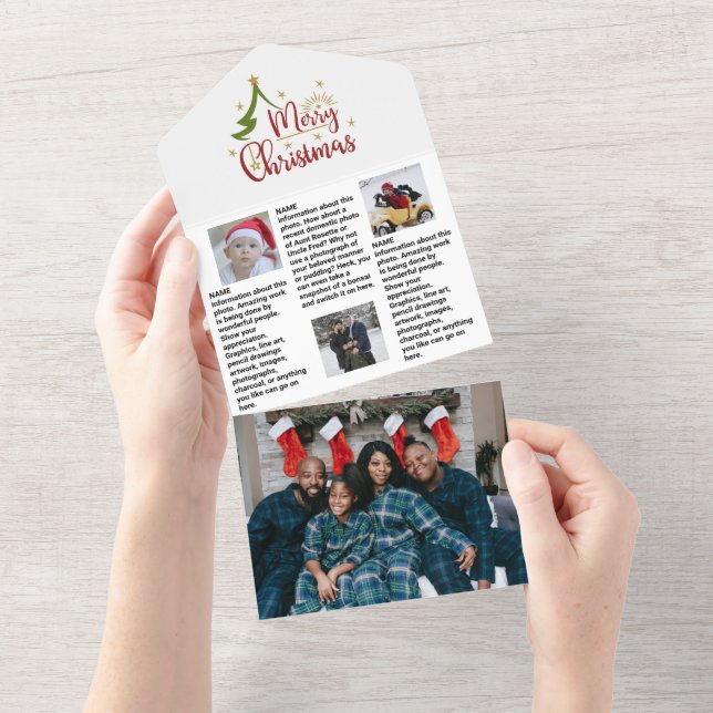 Family Christmas 🎄✨ Photo Newsletter  All In One Invitation (Tearaway)