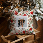 Family Christmas Photo Personalized Throw Pillow<br><div class="desc">This Elegant Family Christmas Photo Decorative Throw Pillow will definitely be part of your holiday decor and a keepsake to cherish. Add your favorite photo and relive cherished moments,  making the holidays extra special. Matching items in our Elegant Christmas Botanical Collection</div>