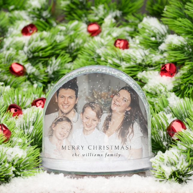 Family Christmas Photo Scandinavian Snow Globe (Christmas)