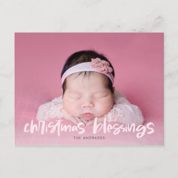 Family Christmas Photo Simple Modern Cute Children Holiday Postcard by rua_25 at Zazzle