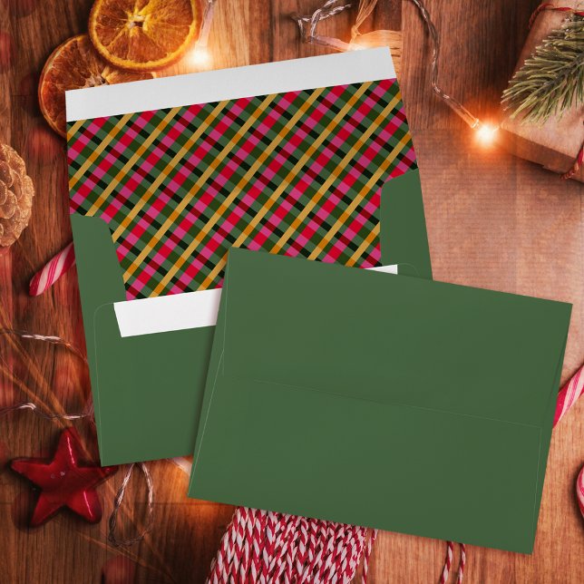 Family Christmas Plaid Green Envelope (Creator Uploaded)