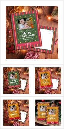 Family Christmas Plaid Stripes Warm Design.