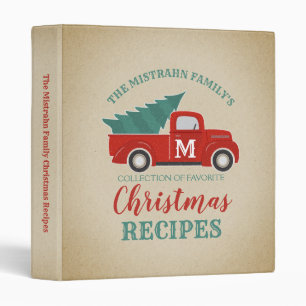 Family Christmas Recipes Book Cookbook Binder