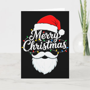 Family Christmas Santa Beard Xmas Matching Pajamas Card