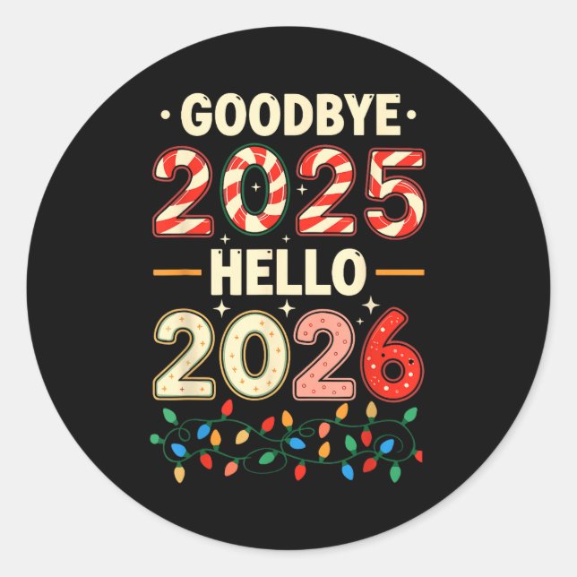 Family Christmas Shirts Matching 2025, Funny Nye H Classic Round Sticker (Front)