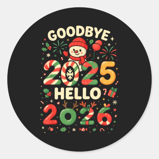 Family Christmas Shirts Matching 2025, Funny Nye H Classic Round Sticker (Front)