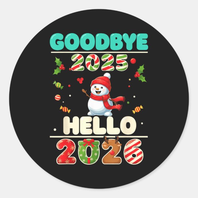 Family Christmas Shirts Matching 2025, Funny Nye H Classic Round Sticker (Front)
