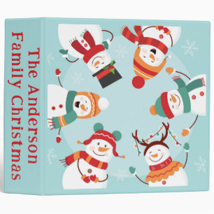 Family Christmas Snowmen 3 Ring Binder