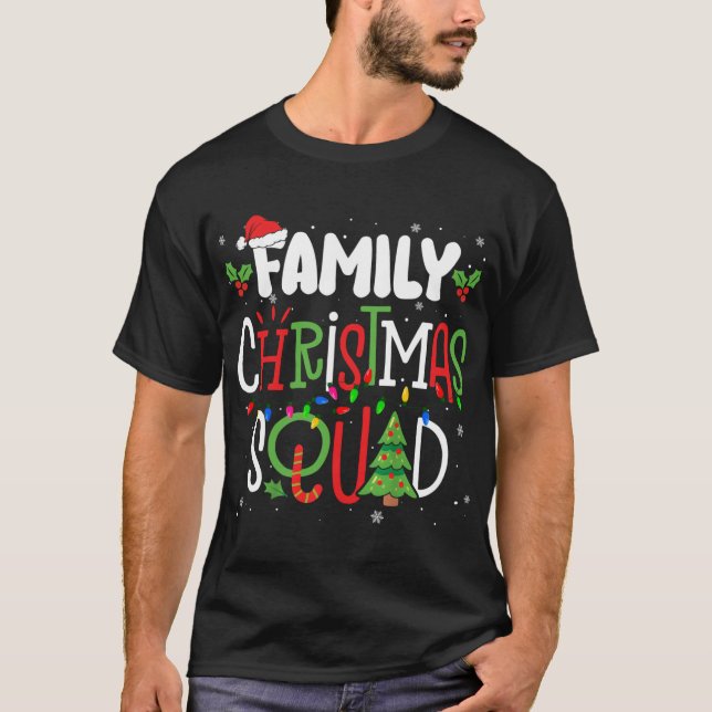 Family Christmas Squad Matching Pajamas Santa Xmas T-Shirt (Front)