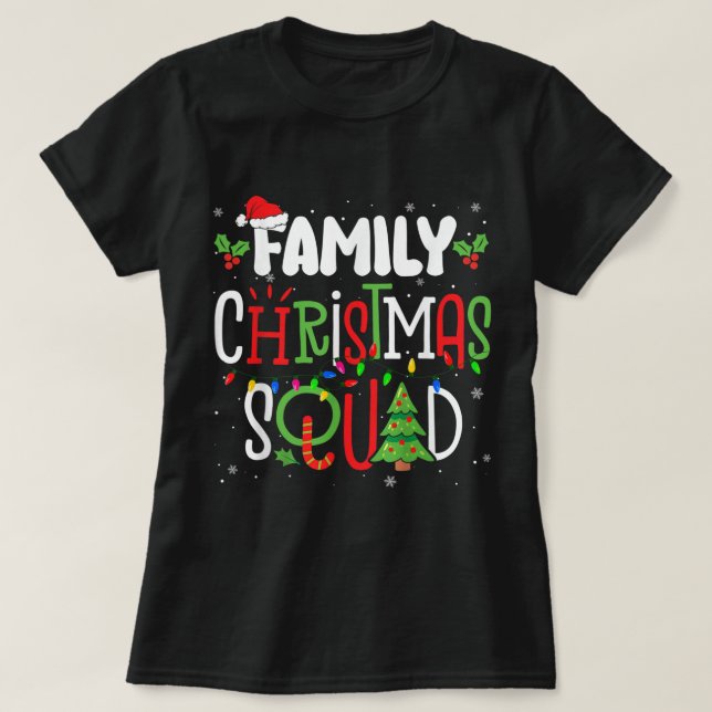 Family Christmas Squad Matching Pajamas Santa Xmas T-Shirt (Design Front)
