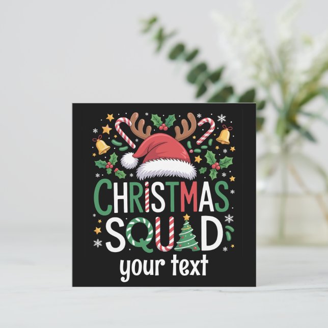 Family Christmas Squad Personalized 2025 Matching  Holiday Card (Standing Front)