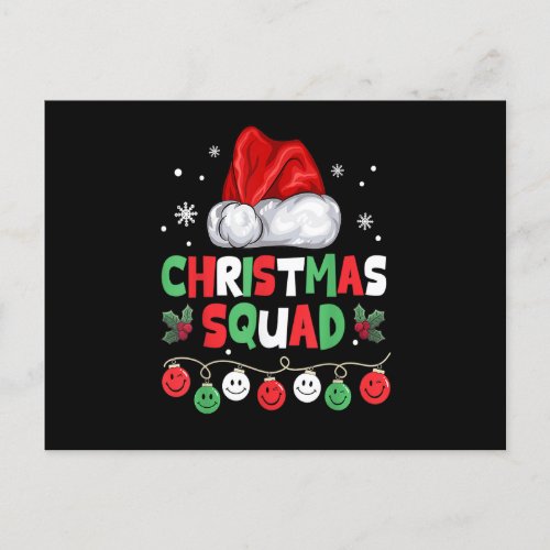 Family Christmas Squad Santa 2022 Team Xmas Lights Postcard
