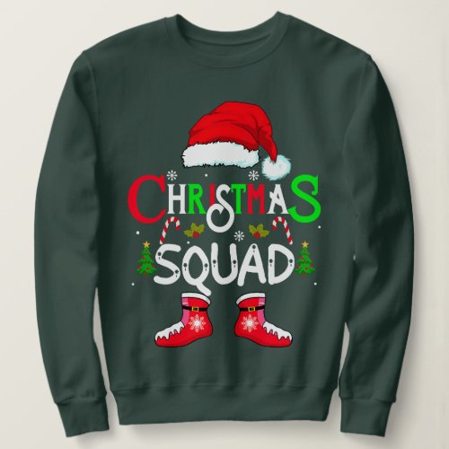 family christmas squad santa 2022 team Xmas tree P Sweatshirt