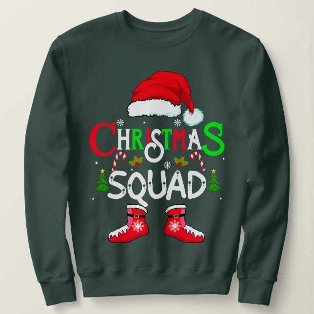 family christmas squad santa 2022 team Xmas tree P Sweatshirt (Design Front)