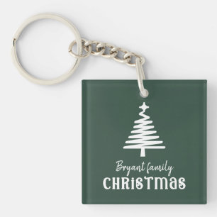 Family Christmas tree green Keychain