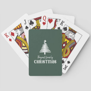 Family Christmas tree green Poker Cards