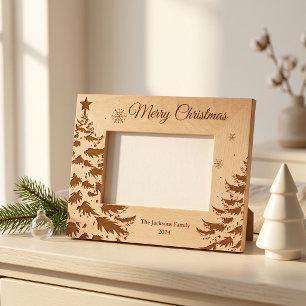 Family Christmas Tree Holiday Keepsake Engraved Frames
