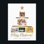 Family Christmas tree photo Collage Gold star Holiday Postcard<br><div class="desc">Capture the spirit of the holiday season and share your cherished memories with family and friends through this customizable Family Christmas Tree Photo Collage postcard. As the year comes to a close, it's the perfect time to reflect on the joyful moments and news you want to share. Designed with a...</div>