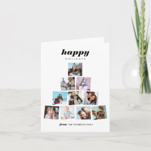Family Christmas tree photo Collage Holiday Card