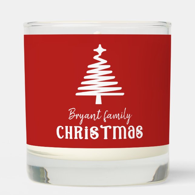 Family Christmas tree red Scented Candle (Front)