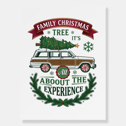 Family Christmas Tree Station Wagon Pine Wreath Foam Board