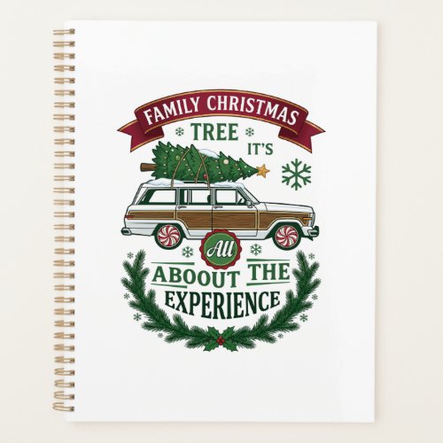 Family Christmas Tree Station Wagon Pine Wreath Planner