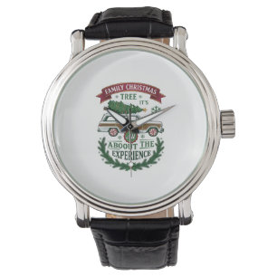 Family Christmas Tree Station Wagon Pine Wreath Watch