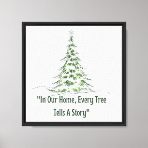 Family Christmas Tree Story Gift Canvas Print