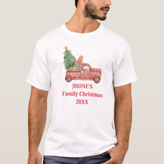 Family Christmas Truck Vintage Personalized T-Shirt