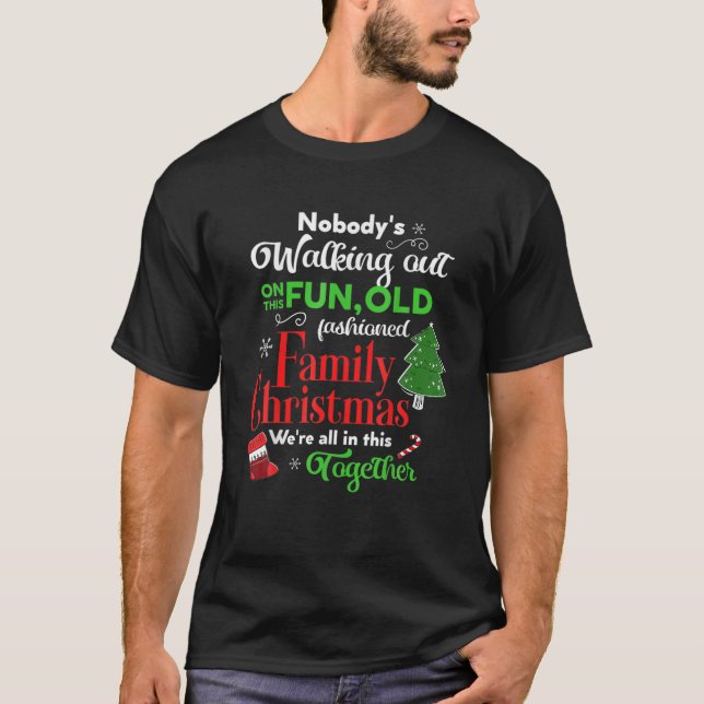 Family Christmas Vacation Pajamas Funny Xmas Ugly T-Shirt (Front)