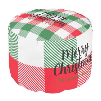 Family Christmas White Green and Red Buffalo Plaid