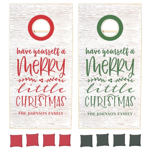 Family Christmas Wood Cornhole Set (Set)