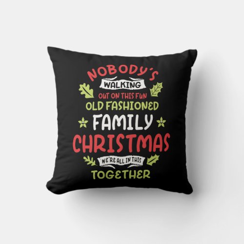 Family Christmas Xmas Throw Pillow