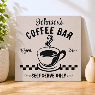 Family Coffee Bar Faux Canvas Print