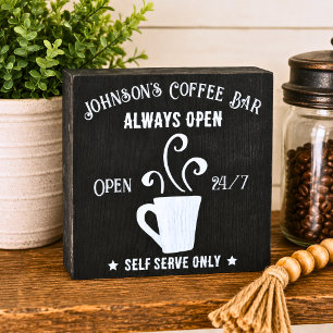 Family Coffee Bar Wooden Box Sign
