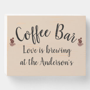 Family coffee bar wooden sign