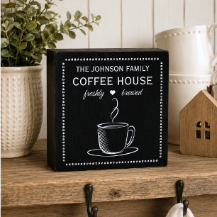 Family Coffee House Wooden Box Sign